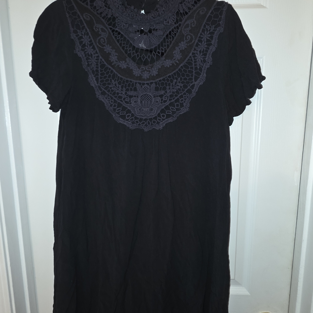 Altar'd State Black Lace Detail Mini Dress